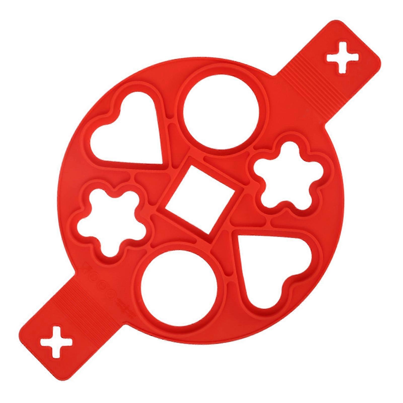 Silicone Egg Pancake Ring Pancake Maker Mold 7-Cavity Egg Cooker Ring for Kitchen Nonstick Easy Flip