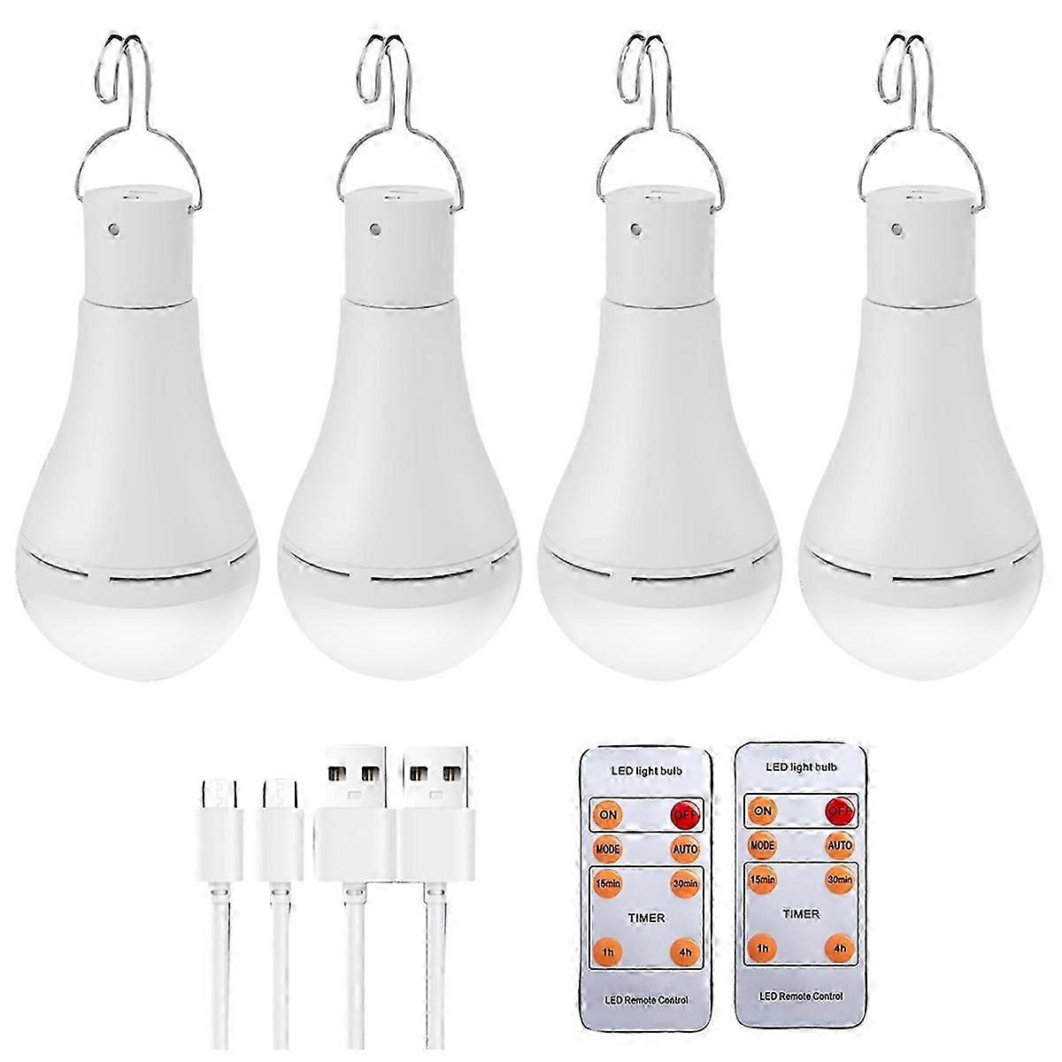 USB Rechargeable Light Bulb,Battery Backup Emergency Light Bulb,4 PCS