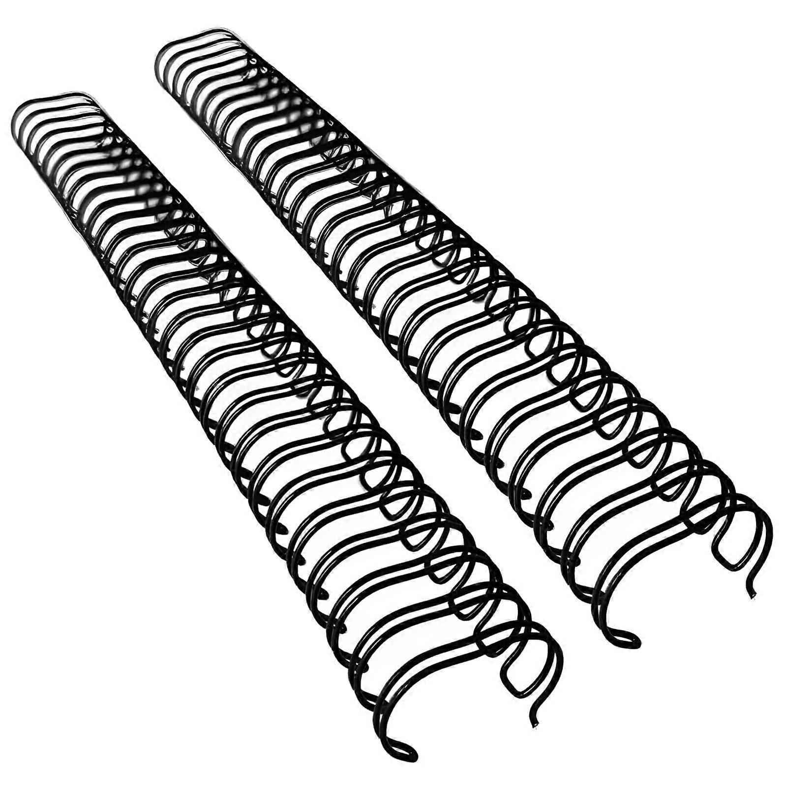 100 Pack 3/8 Inch Black Double Loop Binding Wire, Binds Up to 100 Sheets, Nylon Coated 3:1 Pitch