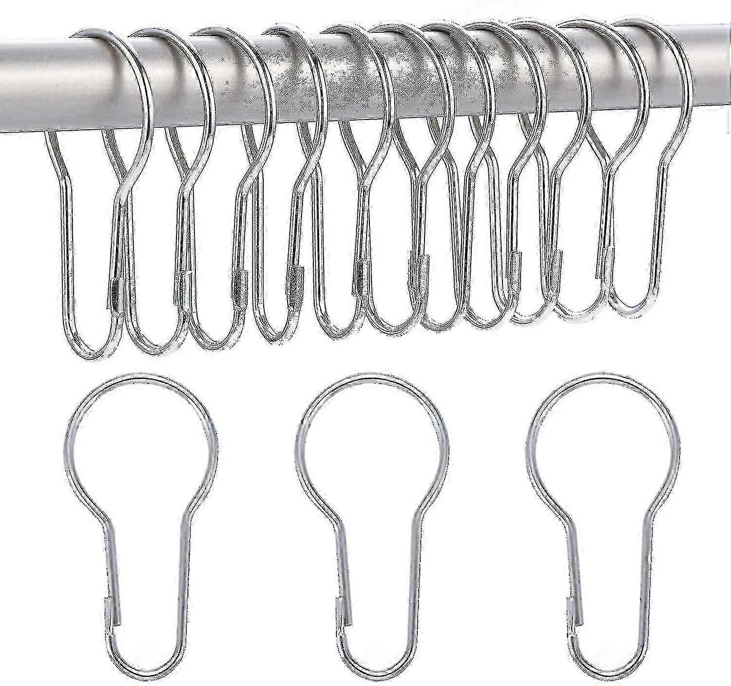 40 Pack Shower Curtain Rings Hanging Hooks For Sorting And Organization