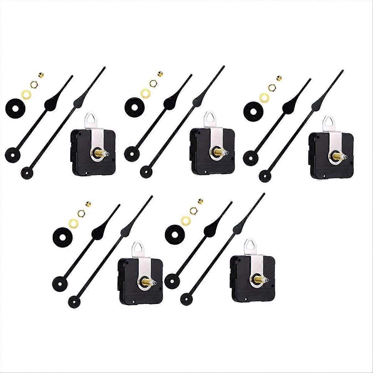 5pcs High Torque I Shaft Hands Quartz DIY Wall Clock Movement Mechanism Hands Kit Jumping Seconds DIY Clock Replacement