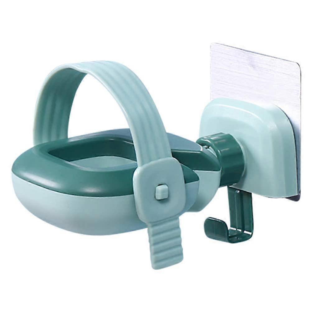 Green Wall Mounted Hair Dryer Holder, Space Saving Bathroom Rack with Secure Storage