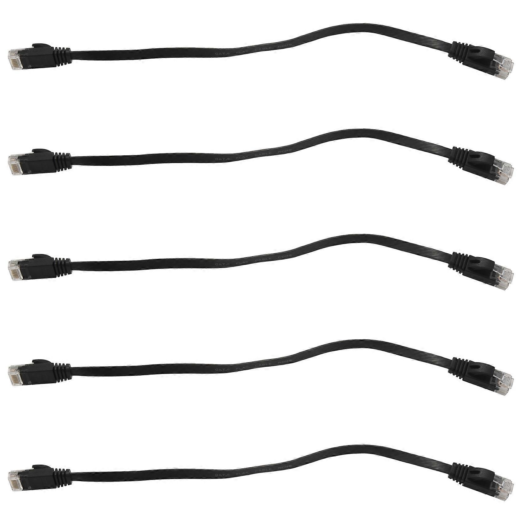 30 Pcs 1 Ft Flat Internet Network Cable Solid Cat6 High Speed Patch Lan Wire with Snagless Rj45 Connectors