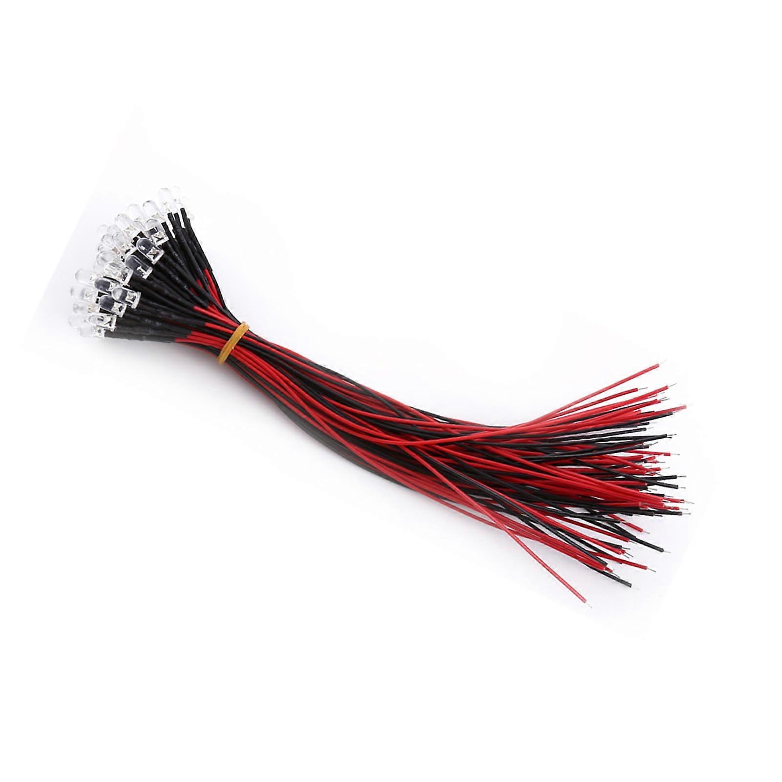 50pcs 5mm Blue Pre Wired LED Diodes 912V DC Energy Saving Wide Beam Multiple Sizes