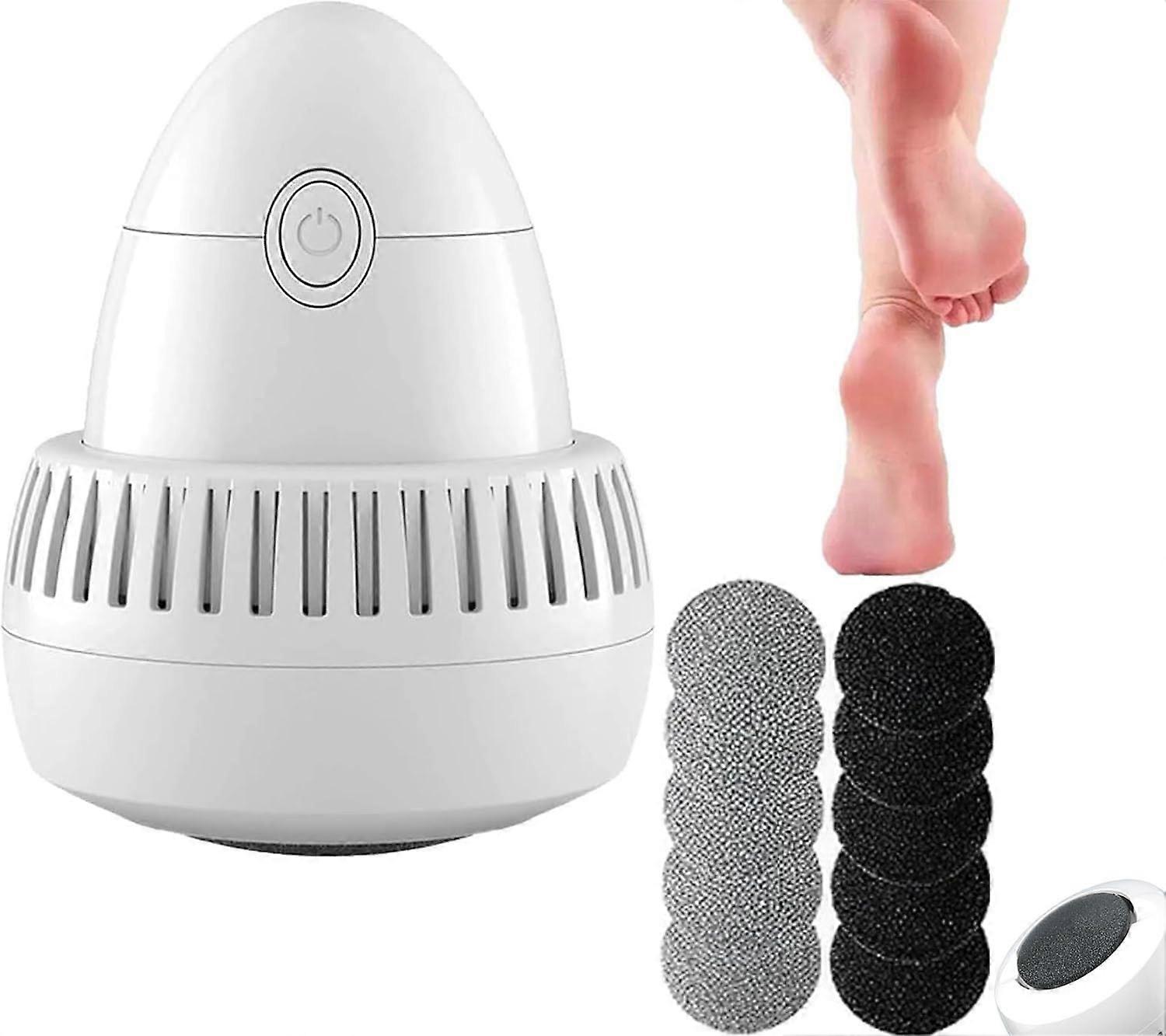 Electric Callus Remover Foot File with Vacuum, USB Rechargeable, 10 Replaceable Roller Heads