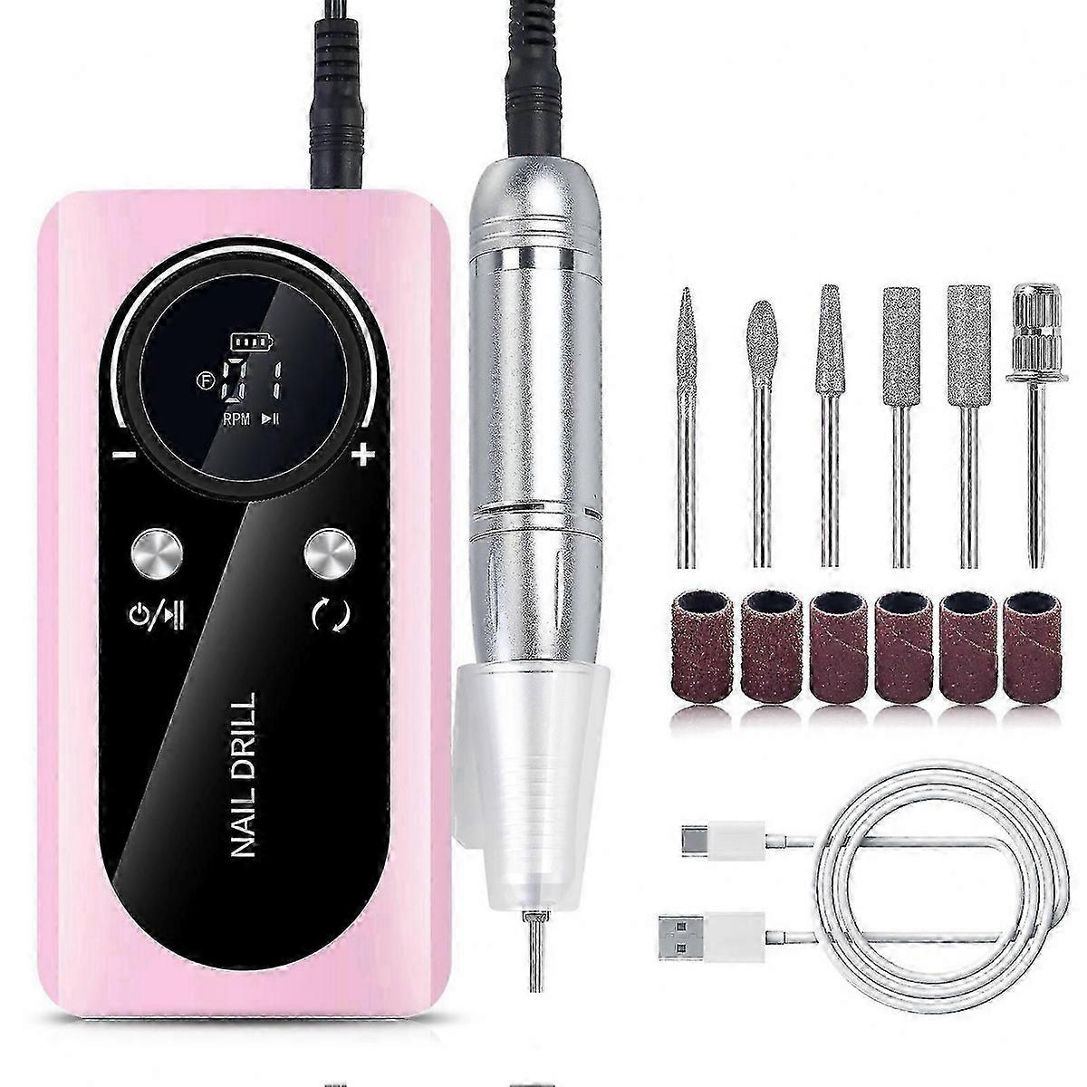 45000RPM Electric Nail Drill Machine with 6 Drill Bits