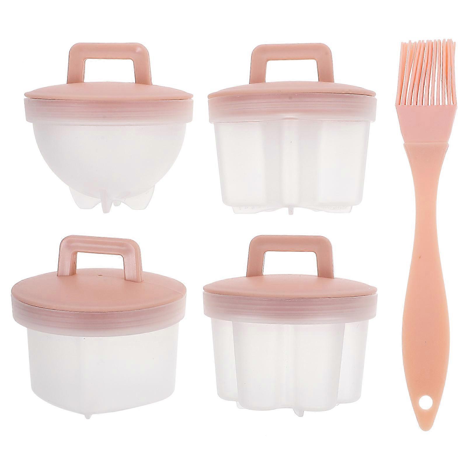 Egg Steamer Non-Stick Egg Mold for Cooking Use 4Pcs Pink Set