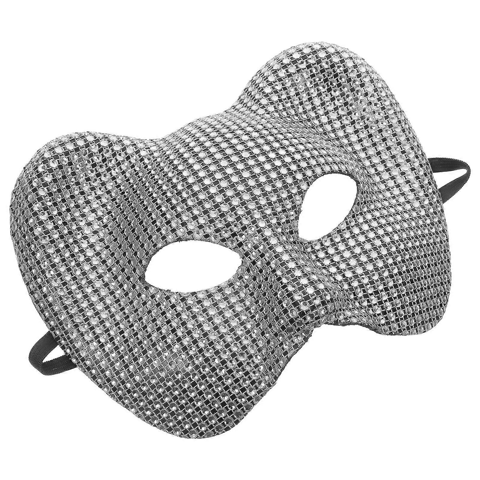 Half Face Leopard Mask for Masquerade Event Performance Props Realistic Silver 1Pack