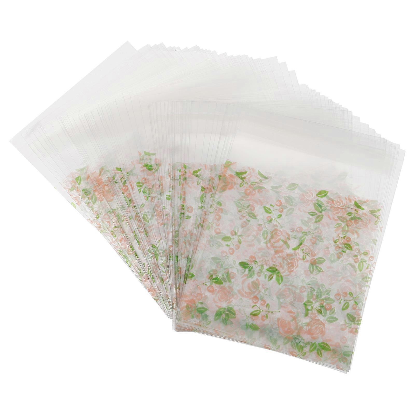 Rose Pattern Packing Bag for Storage with 400Pcs Self-Sealing Snack Bags