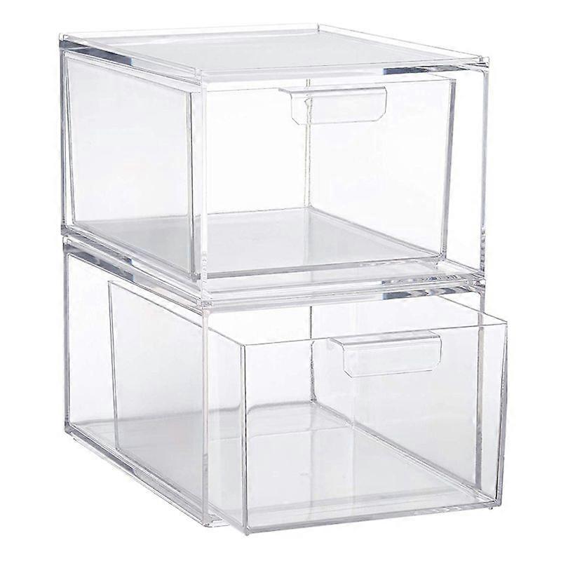 Stackable Clear Organizer Drawers 4.5-Inches Tall Organize Cosmetics