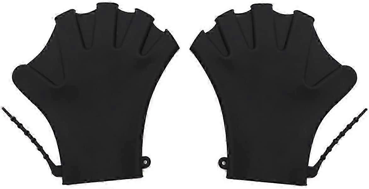 Swimming Training Gloves with Adjustable Strap - Webbed Paddle for Adults Kids