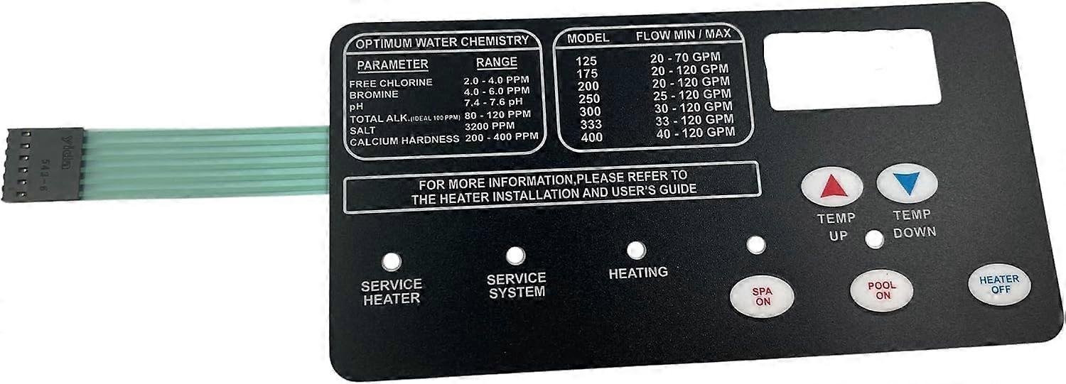 Pool Heater Control Membrane Replacement for StaRite MaxETherm 420020029Z, Restores Button Responsiveness