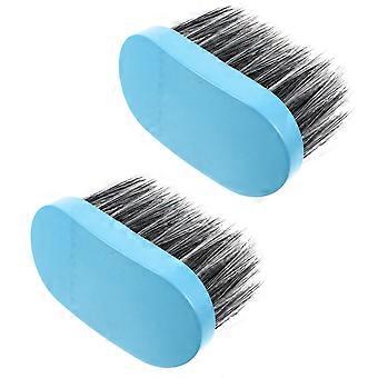 Barber Hair Cutting Brush Neck Duster Brush for Hairdressing 2Pcs Blue