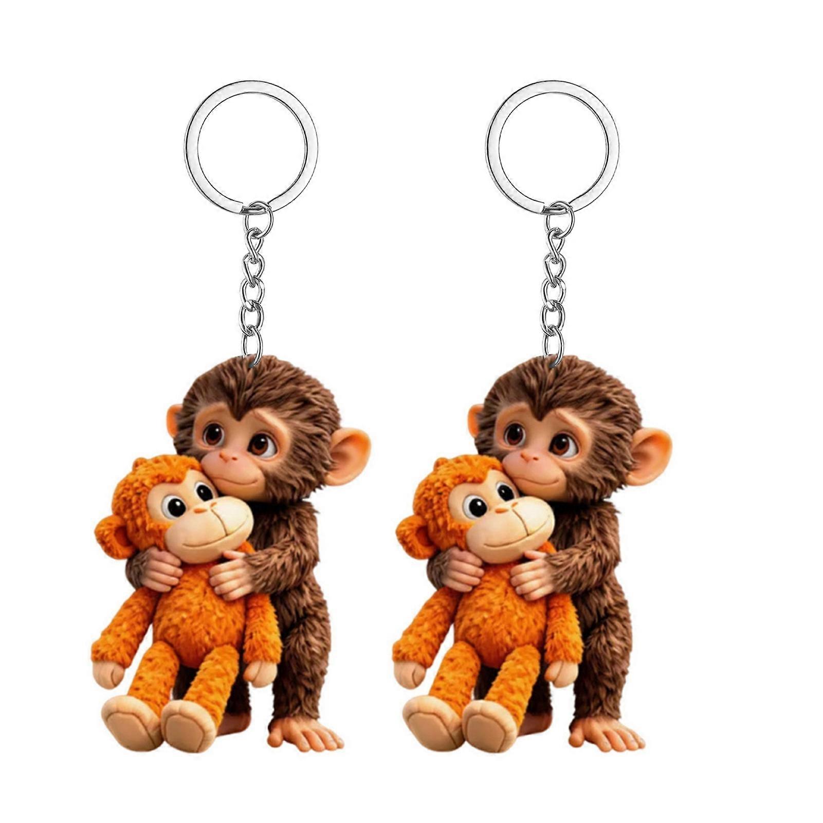 Cute Animal Keychain - Plush Monkey for Bag Decor