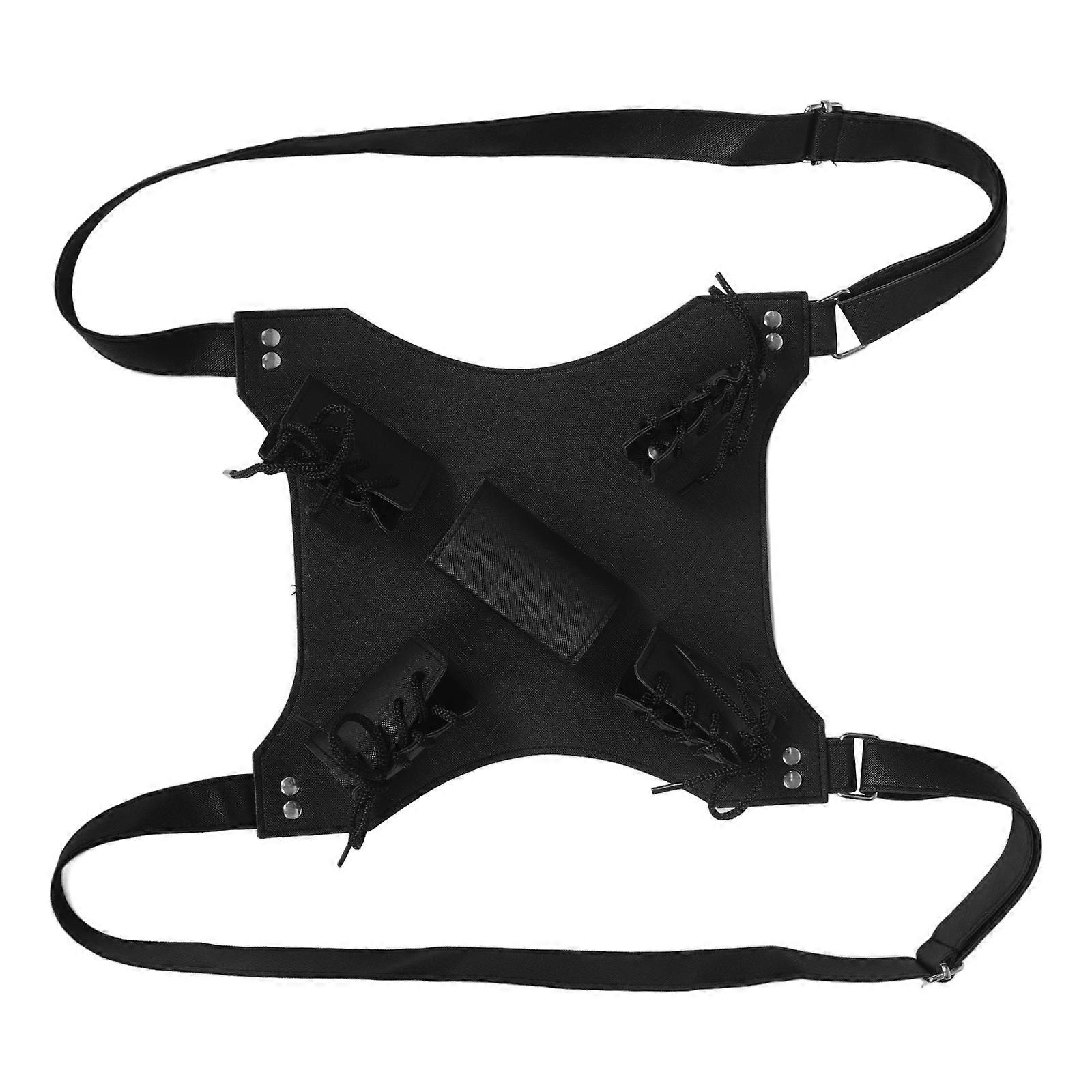 Porte-épée double réglable pour épées jumelles, en PU noir
