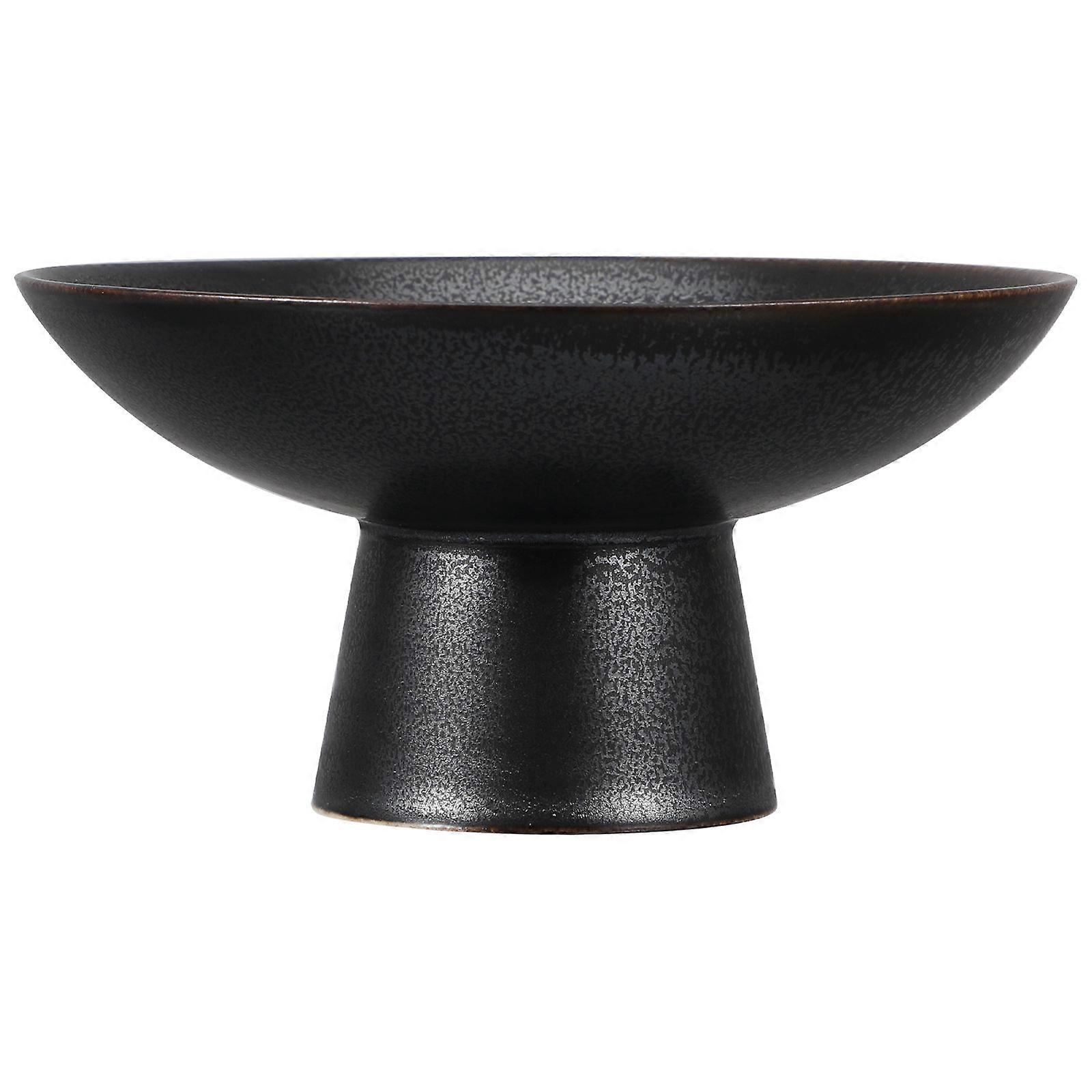 Ceramic Fruit Plate for Serving Retro High Base Storage Plate