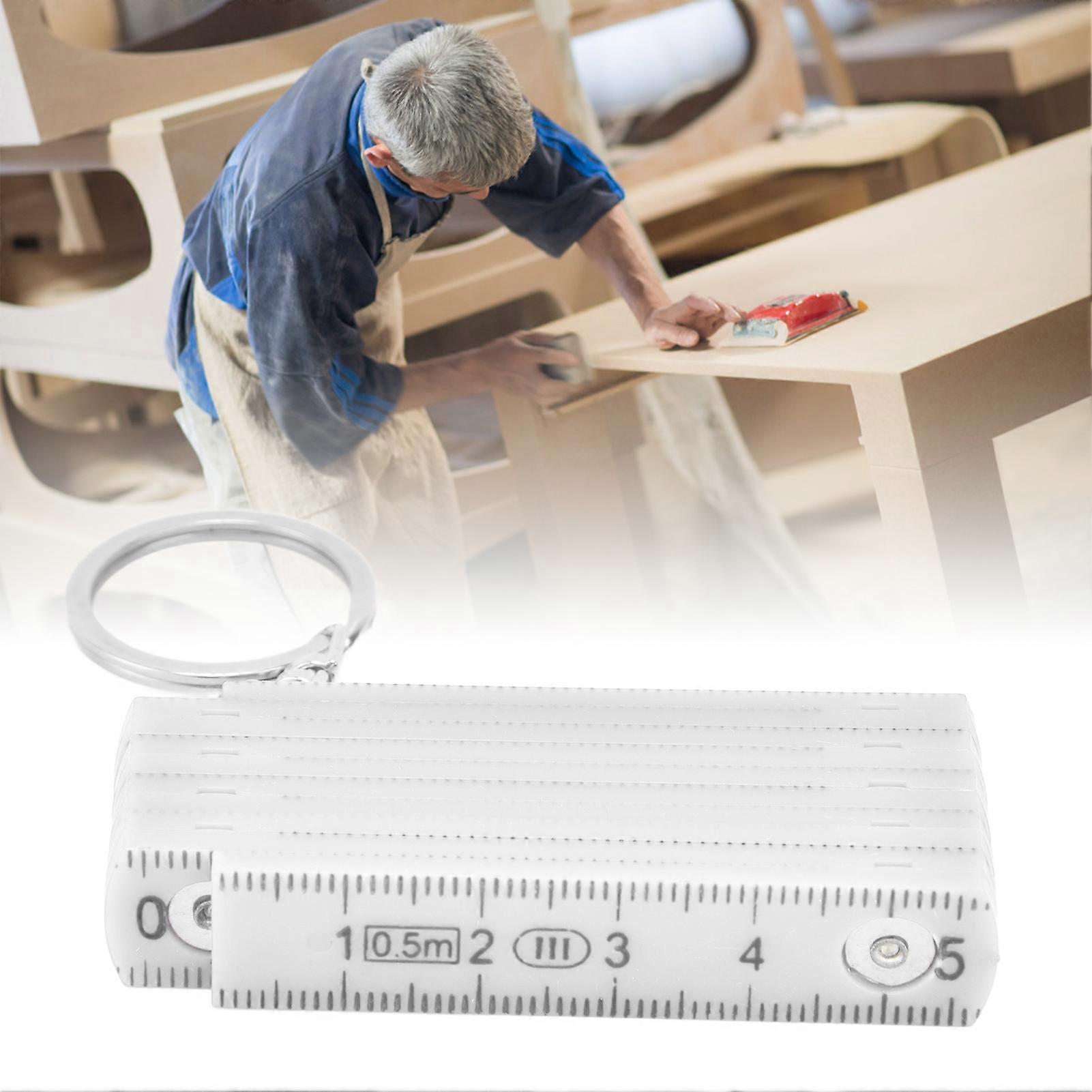 Folding 2Pcs Foldable with 0.5m Ruler ABS Portable Key Ruler