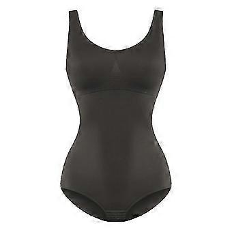 Women's Shapewear Bodysuit with Scoop Neck compatible with Tank Tops - Tummy Control & Butt Lifting Full Body Shaper Slimming Jumpsuit in Black Size