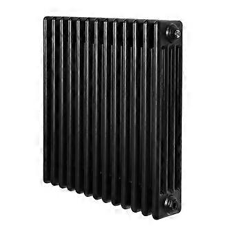 Traditional 4 Column Radiator 600mm x 605mm Modern Central Heating Heater Matt Black Carbon Steel