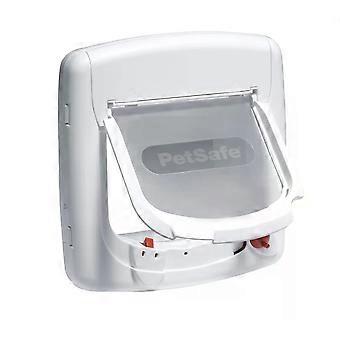 Staywell Magnetic 4 Way Locking Deluxe Cat Flap White - Cat Door 400Ef