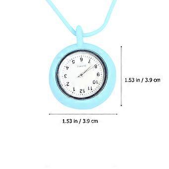 1PC Halskette Uhr Seil Hängeuhr Mini Quarzuhr Festival Geschenk für Krankenschwester Doktor Himmelblau