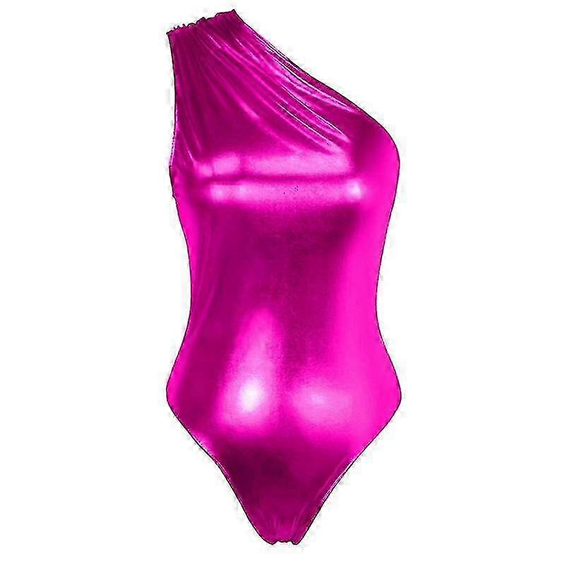 Modischer Damen-Einteiler - Metallic-Flüssig-Ein-Schulter-Body