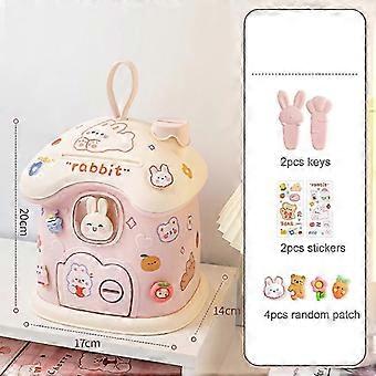 Crianças criativas DIY dinheiro bancário brinquedos cofrinho banco dinheiro poupança pote moeda bancos caixa de moedas com chave de bloqueio brinquedo de presente de Natal para menina