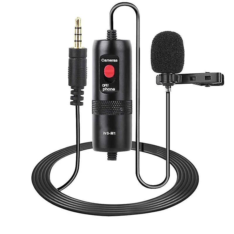 3.5Mm Audio Video Record Lavalier Lapel Microphone Omnidirectional Condenser Clip On Mic For Smartphone Vlog Camera