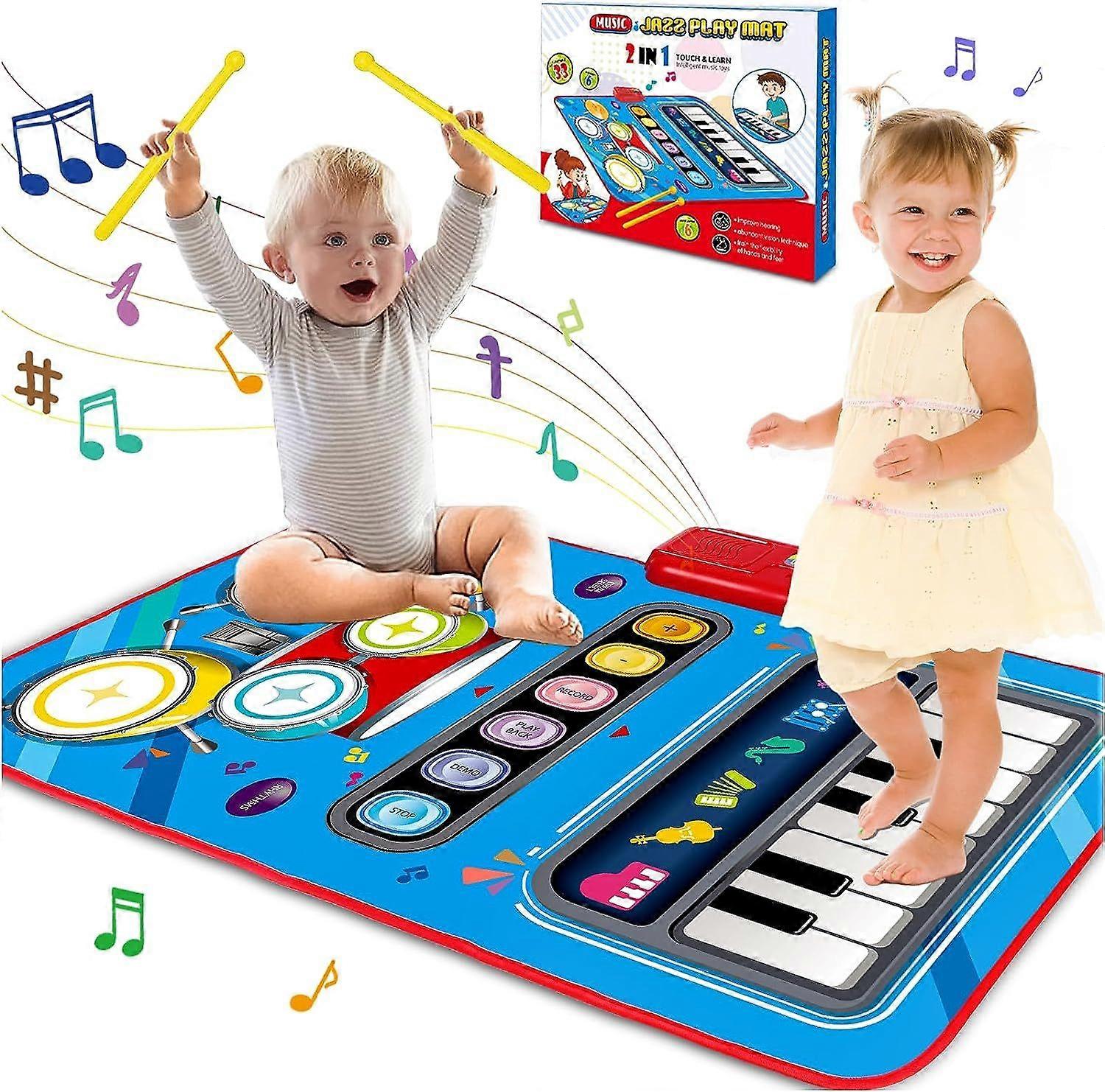 Morakot Baby Toys for 1 Year Old: Baby Musical Mat Toddler Toys Age 1-2 - 2 in 1 Piano Drum Babies Play Mat - Infant Music Toy 12-18 Months Babies ...