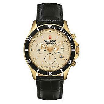 Swiss Alpine Military Men's Watch Chronograph Analog Quartz 7022.9511SAM Leather