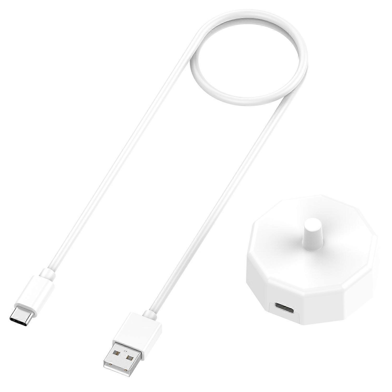 For Braun Oral B USB-C Port 1 Meter Charging Cable + Charging Station White