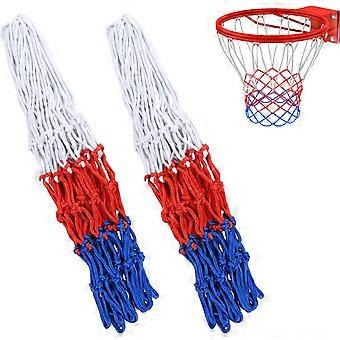 Rede de basquete reforçada - Rede de nylon para quadras escolares e esportes.