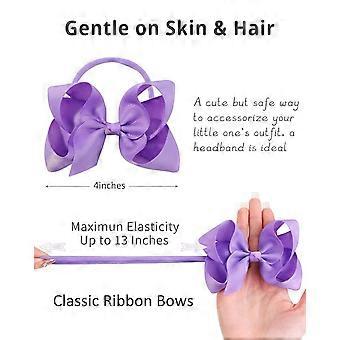 40 pezzi Fiocchi per capelli in nastro grosgrain da 4 pollici per bambine, fasce elastiche in nylon, accessori per capelli per neonate