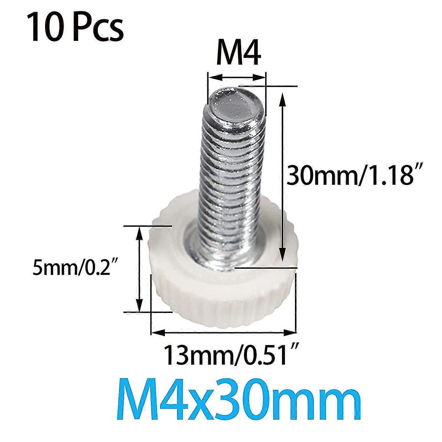 L-a M4x30mm Thumb Screw Knobs Grip Thumb Screw Threaded Knurled Knobs Grip