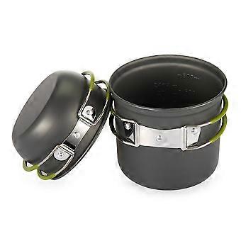 2 st Campingpannor Bärbar Gryta Kokare Camping Pan Set Camping Pot Dricksglas Uppsättningar Backpacking