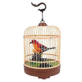 Interaktives Vogelkäfig-Spielzeug, sprachaktivierter Singvogel für den Garten, Kunststoffmaterial, 36 x 18 cm, mit schlagenden Flügeln, 1 Stück zoog