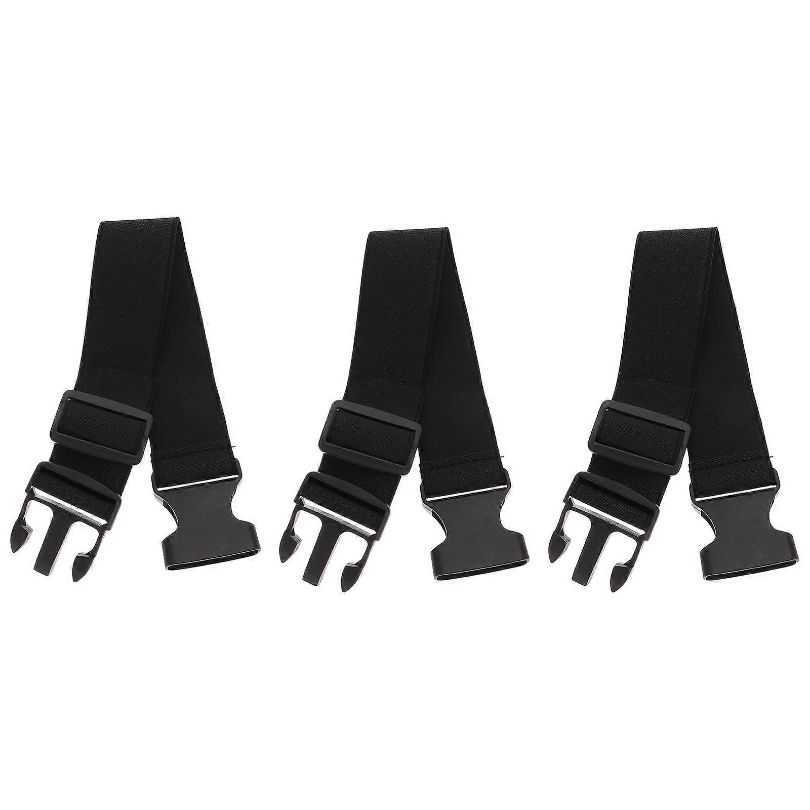 Utility Straps with Buckle Tie Down Strap for Fixing 3Pcs Black Polyester