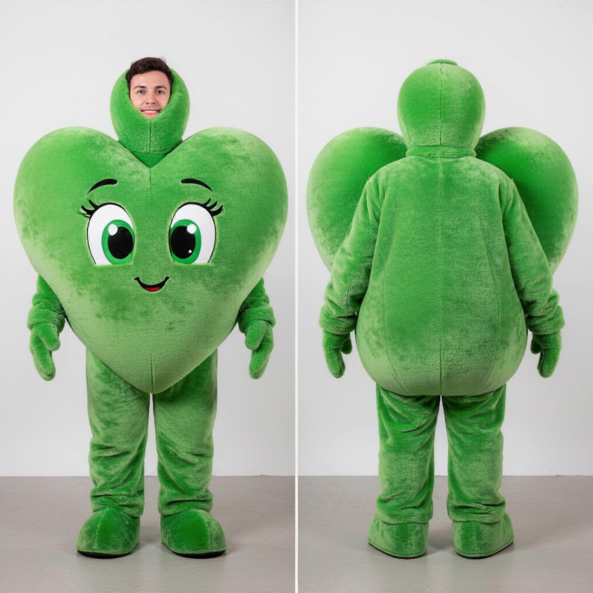 MASTICOT Emerald Green Velvety Heart Mascot