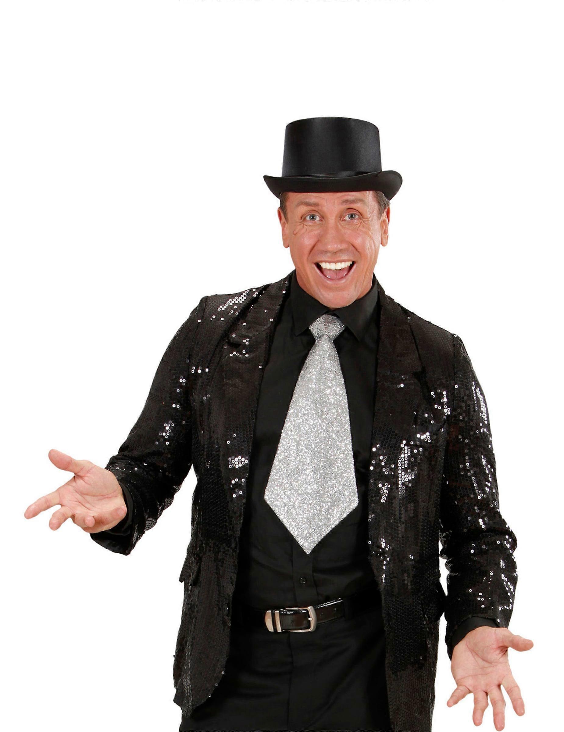 Adult silver sequin tie