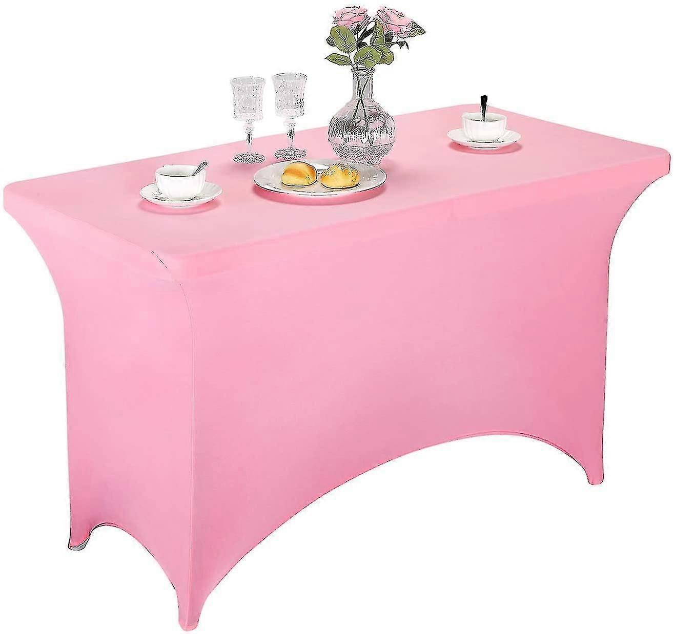 2 Pack Spandex Fitted Stretch Tablecloth Rectangular Training Stretch Table Cover For Banquet