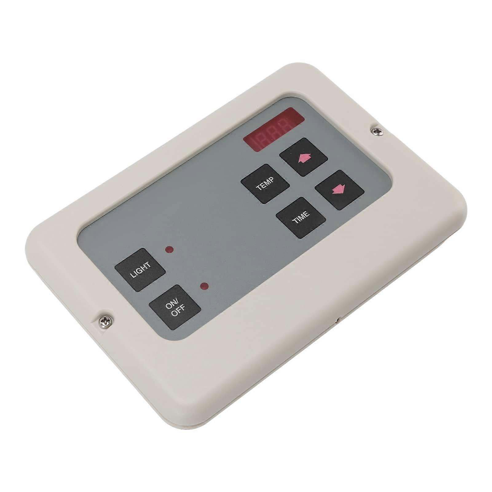 Sauna Control Panel with Light Switch, 35110C Wall Mount Steam Generator Controller White ABS