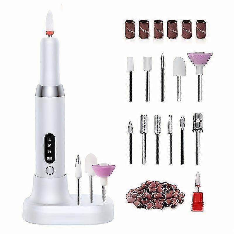 Rechargeable Variable-Speed Electric Nail Drill Pen with Diamond Bits