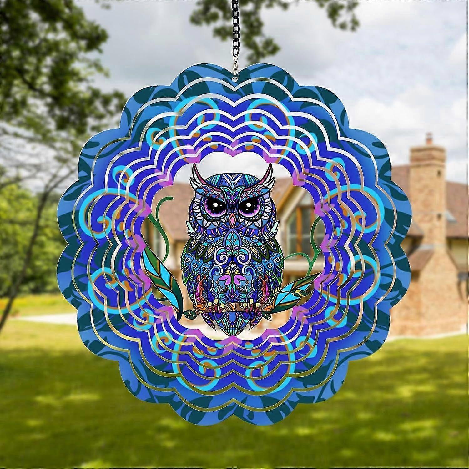 Owl-Themed 3D Wind Spinner