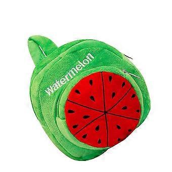 Mini Plush Backpack for Girls, Cute Watermelon Pattern Soft Lightweight Bag for Travel School Casual Daily Use, 25 x 25 x 9 cm, 1 Piece