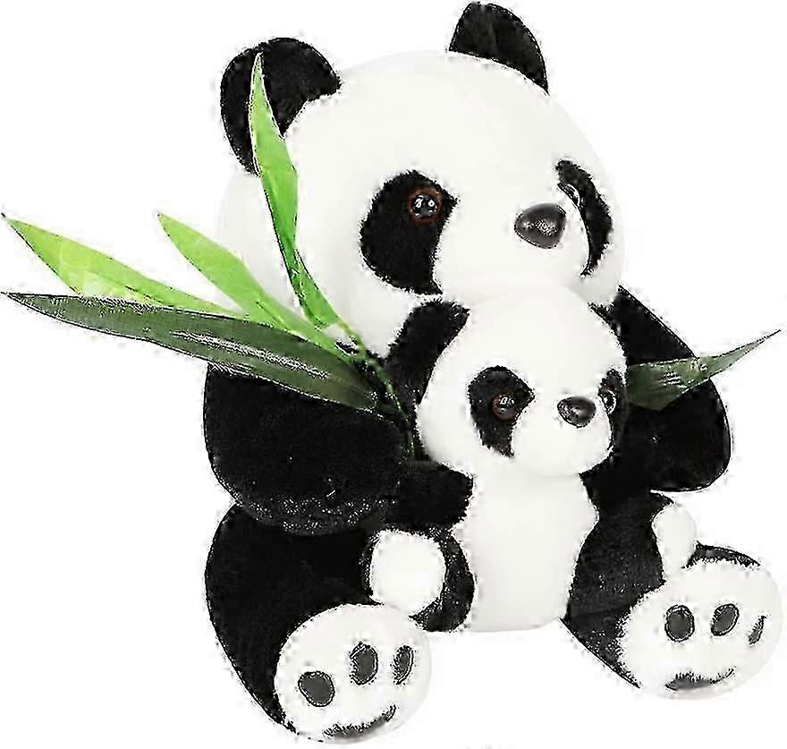 10 Inch Bamboo Panda Hugging Red Panda