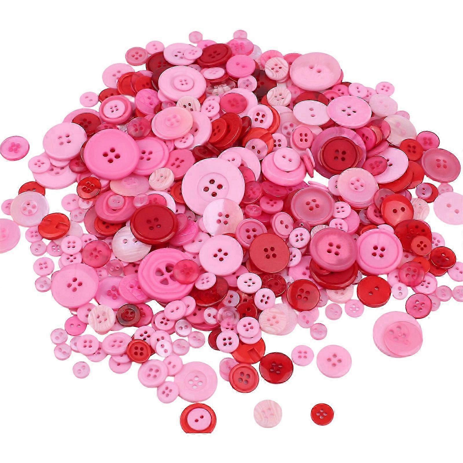 Fade-Resistant Resin Buttons Pink Assortment