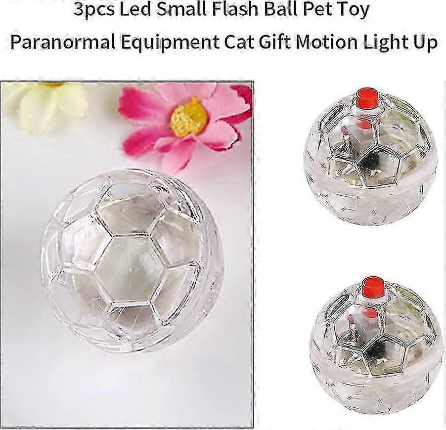 3pcs Clear LED Flash Balls For Cats