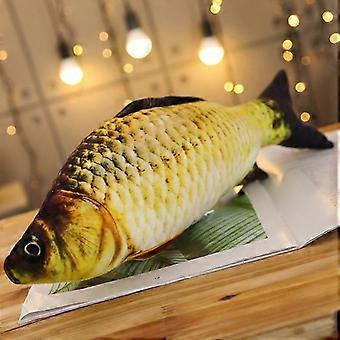 Simulation Crucian Carp Plush Toy 20/30/40cm, Cute Cartoon Fish Pillow Stuffed Animal Gift for Kids and Cat