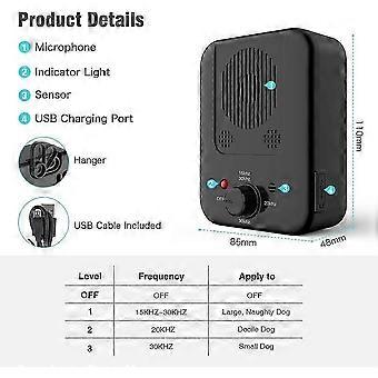 2025 New Dog Anti Bark Device Adjustable Frequency 3 Ultrasonic Anti Bark Device Dog Training Anti Bark for