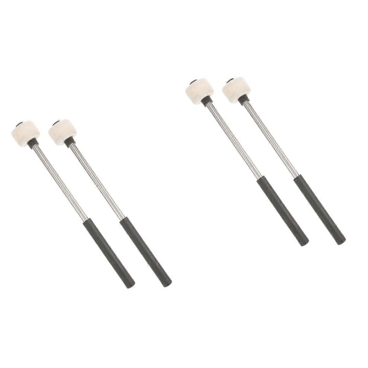 4pcs Felt Drum Sticks Soft Felt Tips Warm Controlled Tone Percussion Mallets for Beginners